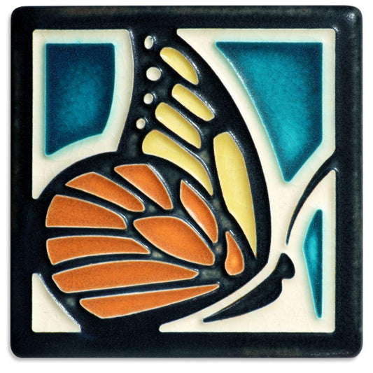 Butterfly Turquoise Tile Gifts Motawi 