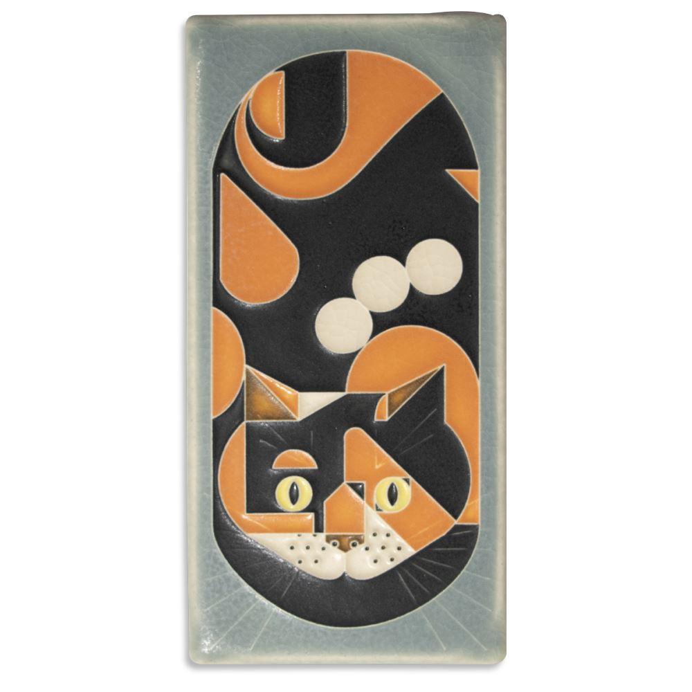 Calico Cat Storm Blue Tile - 4x8 Gifts Motawi 