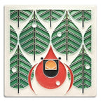 Coniferous Cardinal Tile - 6x6 Gifts Motawi 