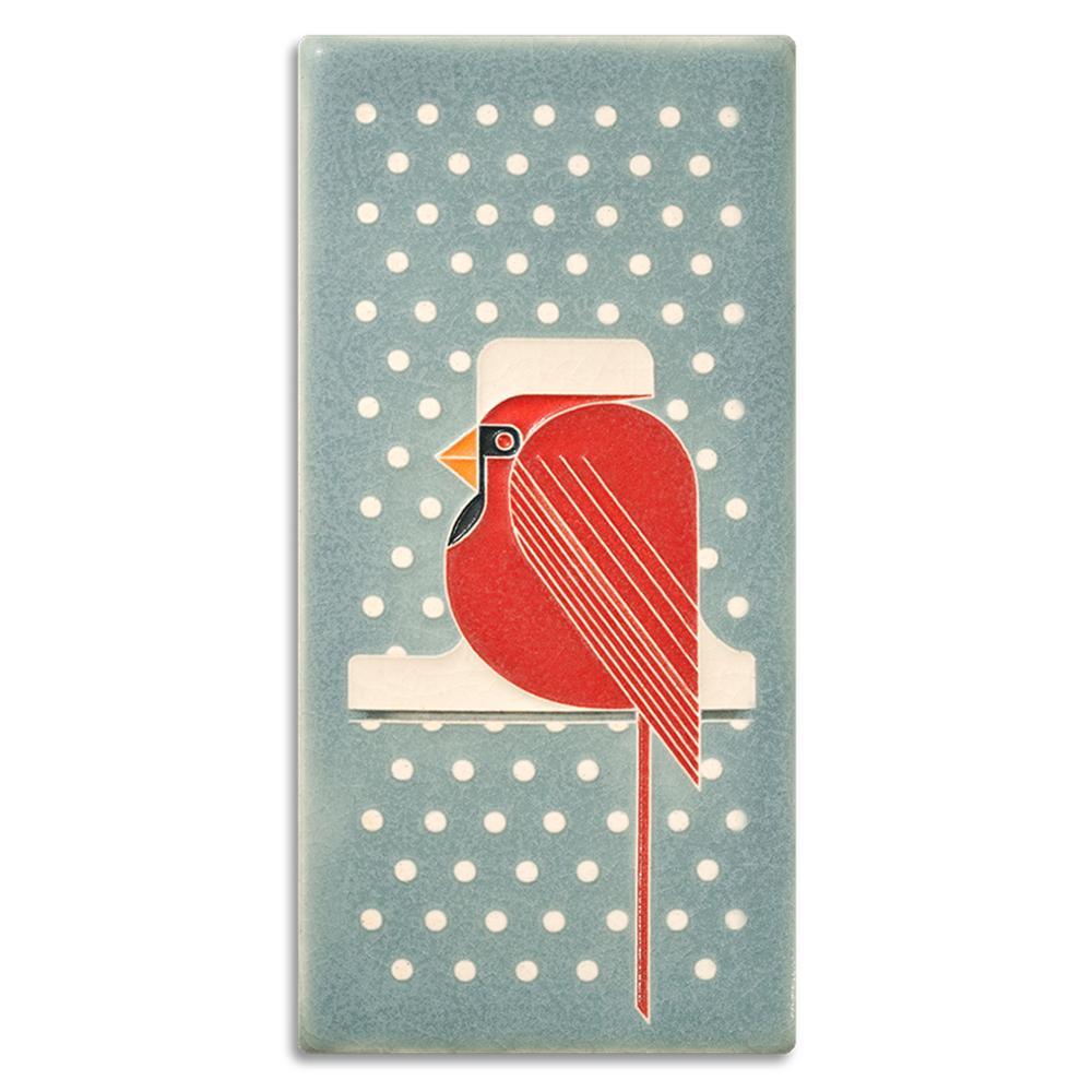 Cool Cardinal Tile - 4x8 Gifts Motawi 