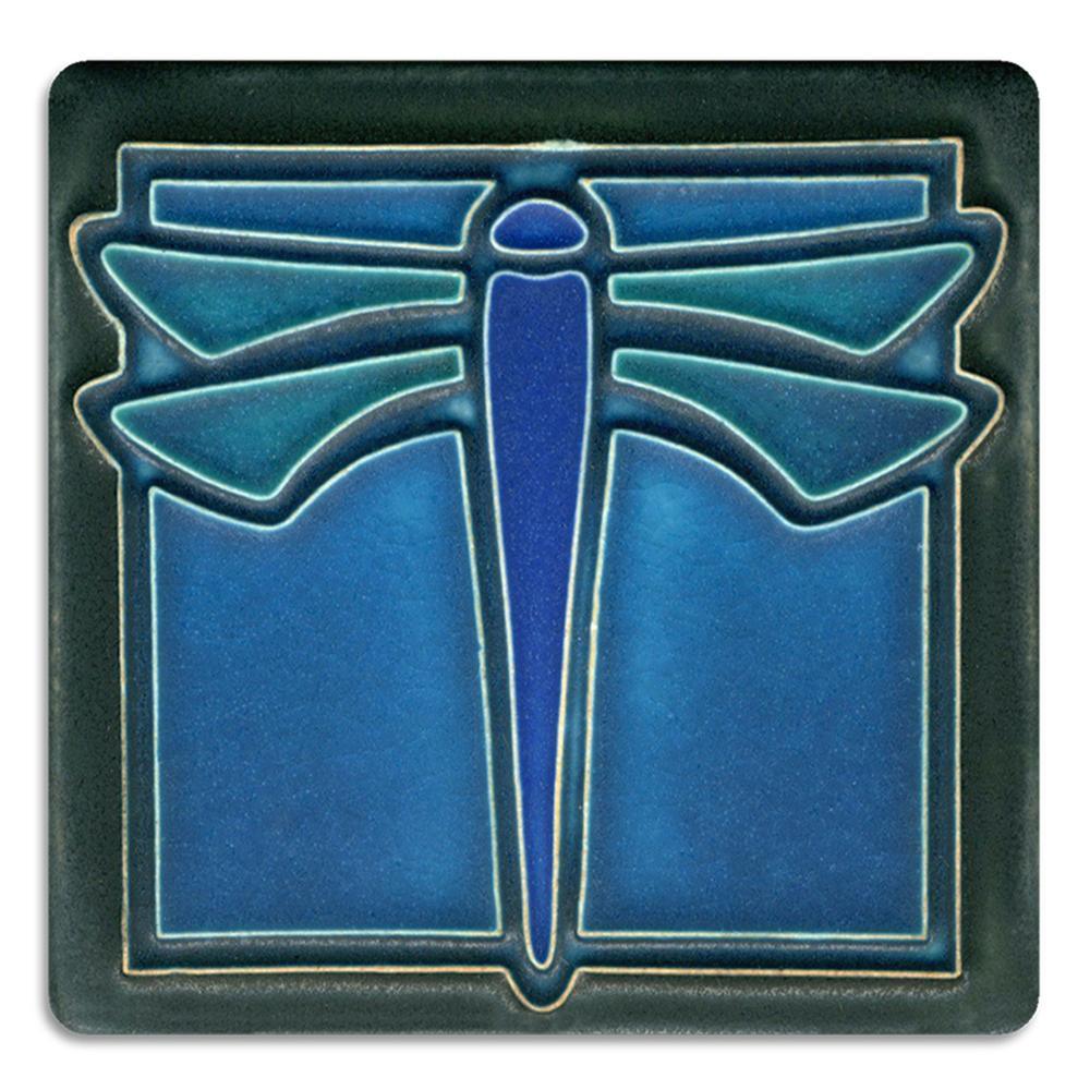 Dragonfly Turquoise Tile - 4x4 Gifts Motawi 