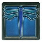Dragonfly Turquoise Tile - 4x4 Gifts Motawi 