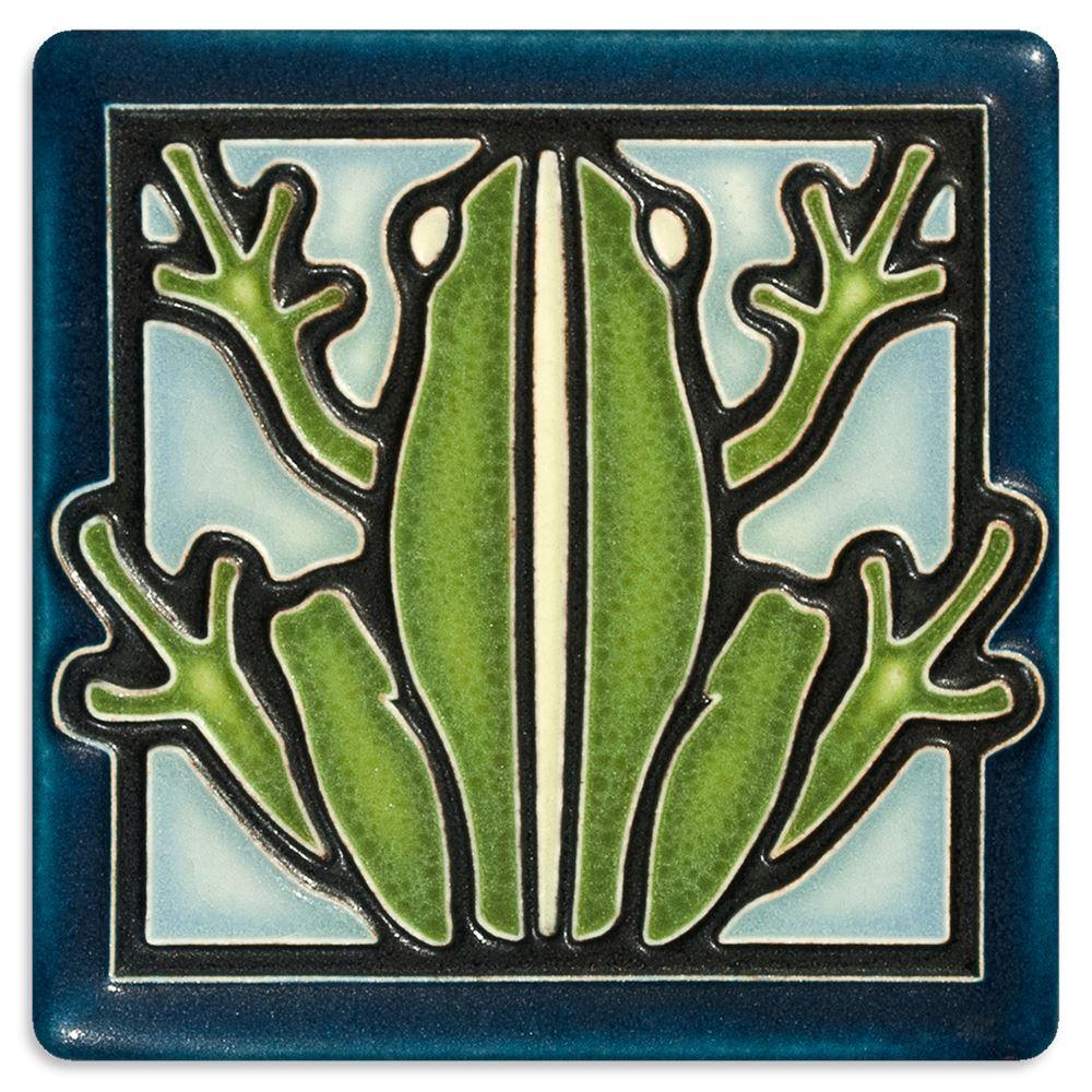 Frog Tile- Blue Gifts Motawi 
