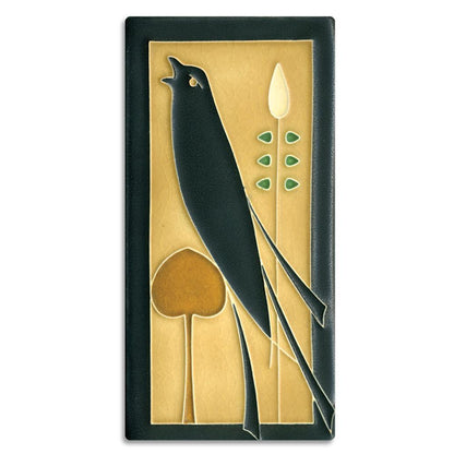 Golden Songbird 4x8 Tile - Left Facing Gifts Motawi 