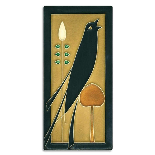Golden Songbird 4x8 Tile - Right Facing Gifts Motawi 