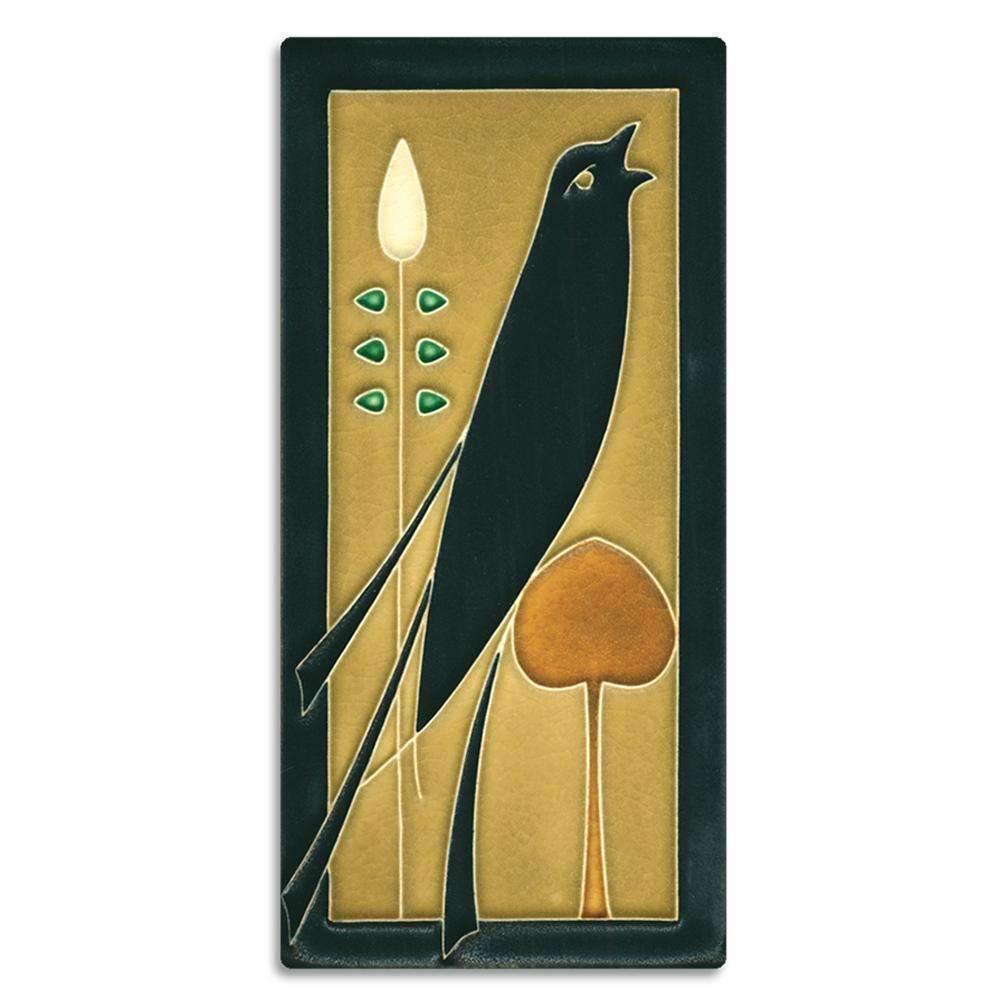 Golden Songbird 4x8 Tile - Right Facing Gifts Motawi 