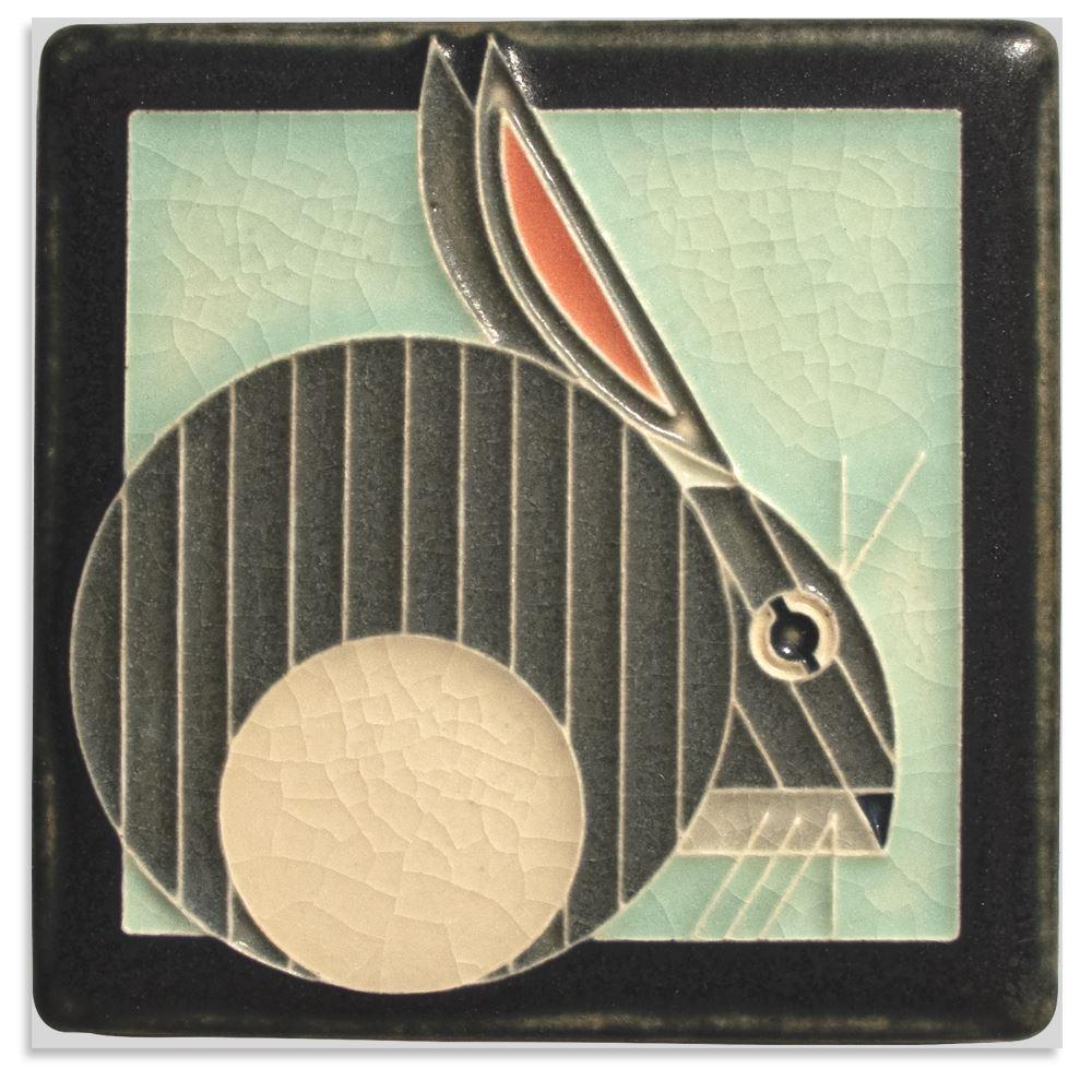 Hare Blue Tile - 4x4 Gifts Motawi 