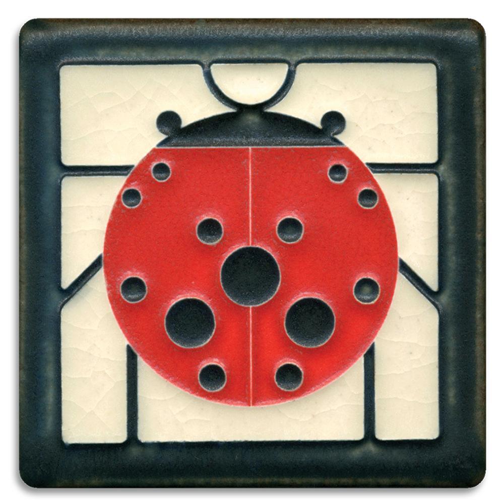 Ladybug Border Tile - 4x4 Gifts Motawi 