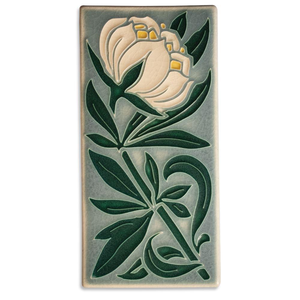 Peony Grey Blue Tile - 4x8 Gifts Motawi 