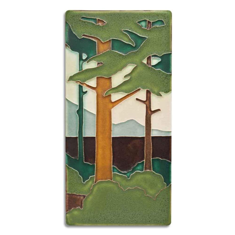 Pine Landscape Spring Vertical Tile - 4x8 Gifts Motawi 