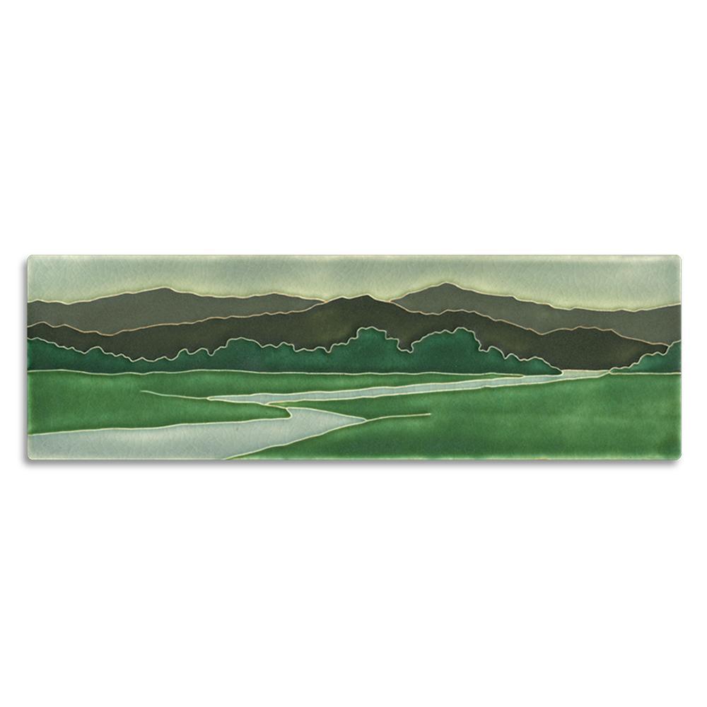 Riverscape Green Tile - 4x12 Gifts Motawi 