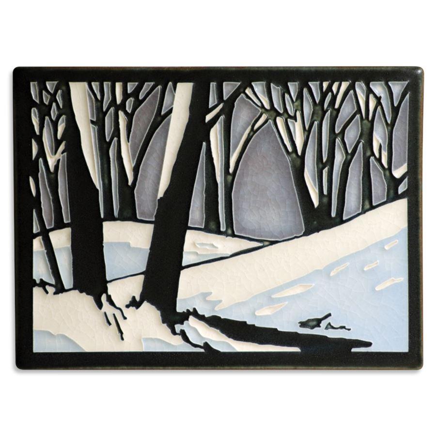 Snowscape Twilight Tile - 6x8 Gifts Motawi 