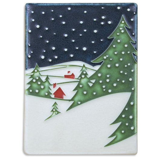 Snowy Night Tile - 6x8 Gifts Motawi 