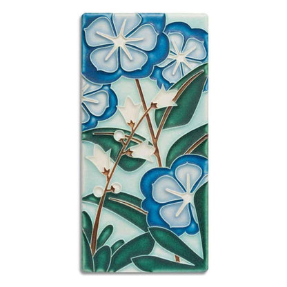 Starry Flowers Blue Tile - 4x8 Gifts Motawi 