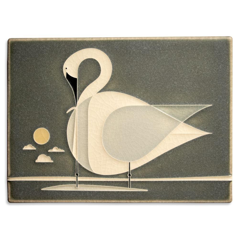 Trumpeter Swan Tile - 6x8 Gifts Motawi 