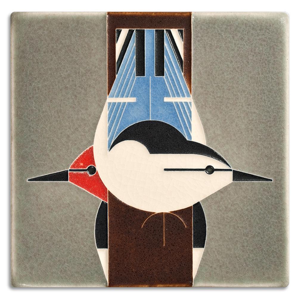 Upside Downside Bird Tile - 6x6 Gifts Motawi 