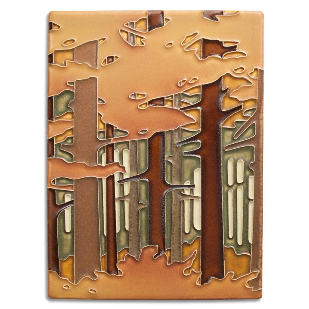 Woodland Pine Autumn Tile - 6x8 Gifts Motawi 