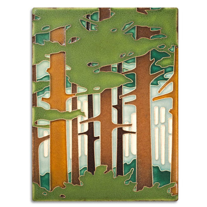 Woodland Pine Green Tile - 6x8 Gifts Motawi 