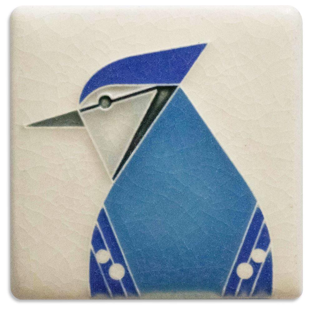 3x3 Charley Harper Mini Blue Jay Tile Tile Motawi 