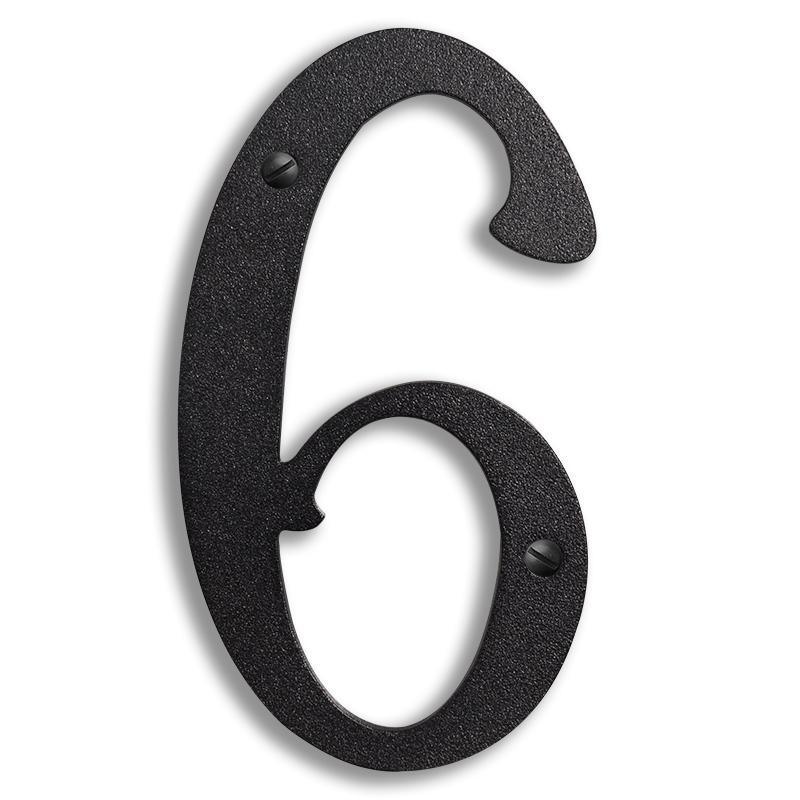 4 inch Brass House Number Exterior Decor Old California 6 