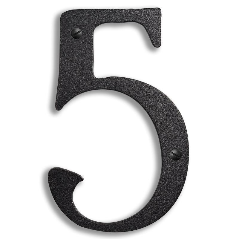 6 inch Brass House Number Exterior Decor Old California 5 