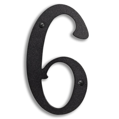 6 inch Brass House Number Exterior Decor Old California 6 