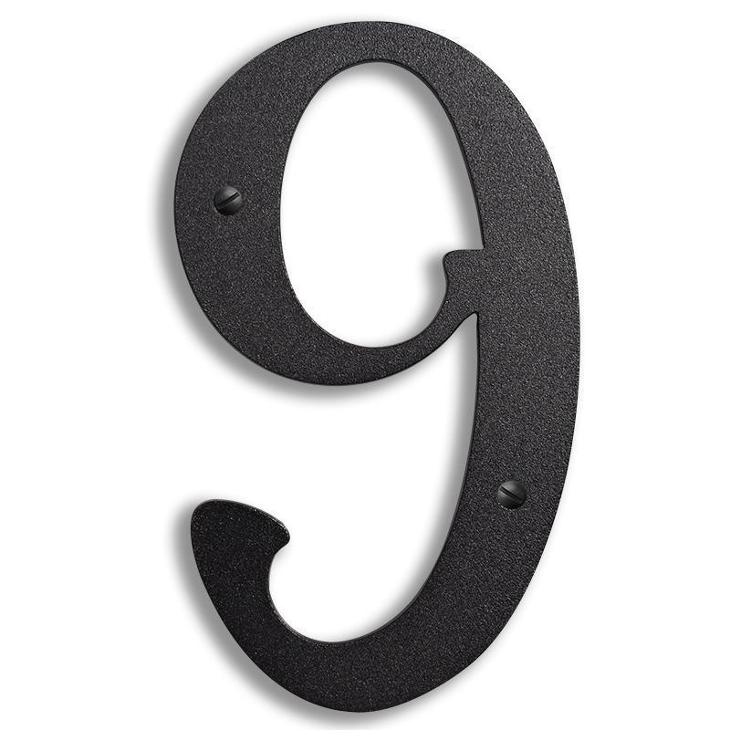 6 inch Brass House Number Exterior Decor Old California 9 