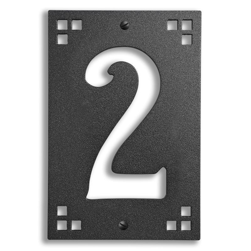 Framed Pasadena House Numbers Exterior Decor Old California Number 2 