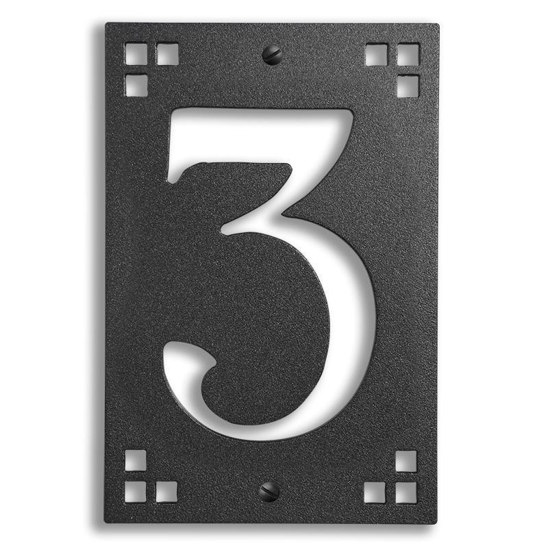 Framed Pasadena House Numbers Exterior Decor Old California Number 3 