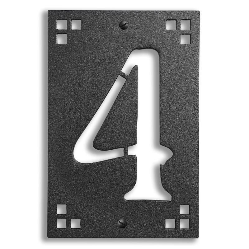Framed Pasadena House Numbers Exterior Decor Old California Number 4 