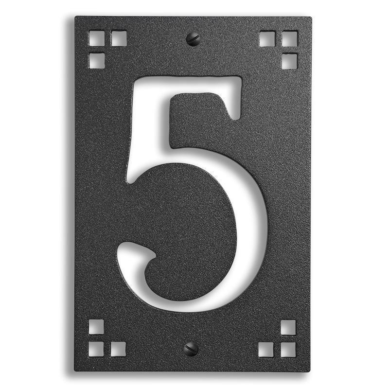Framed Pasadena House Numbers Exterior Decor Old California Number 5 