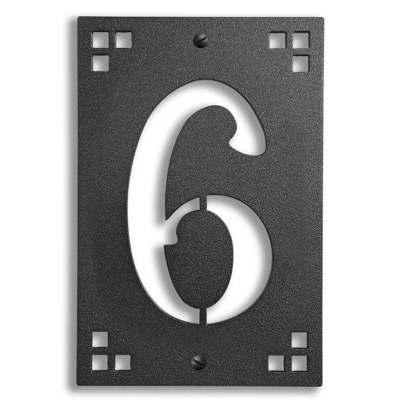 Framed Pasadena House Numbers Exterior Decor Old California Number 6 