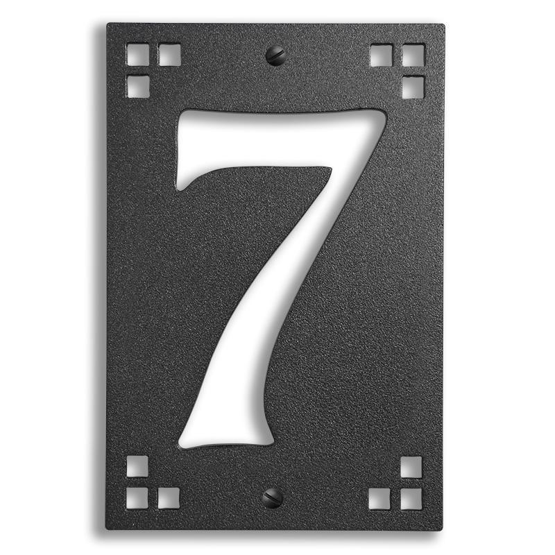 Framed Pasadena House Numbers Exterior Decor Old California Number 7 