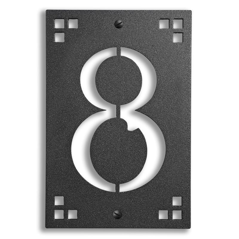 Framed Pasadena House Numbers Exterior Decor Old California Number 8 