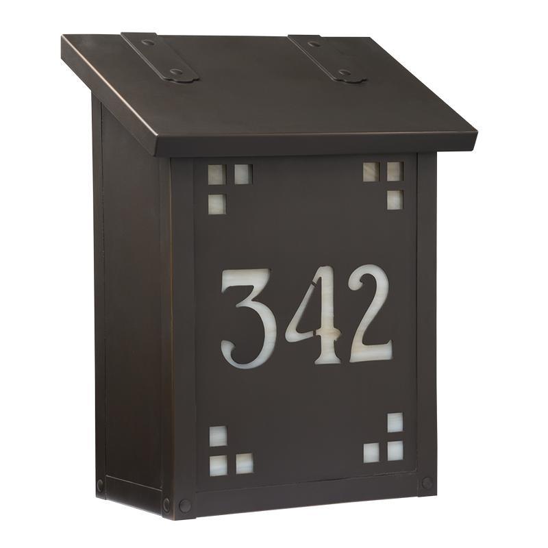 Pasadena House Number Mailbox-Vertical Exterior Decor Old California 
