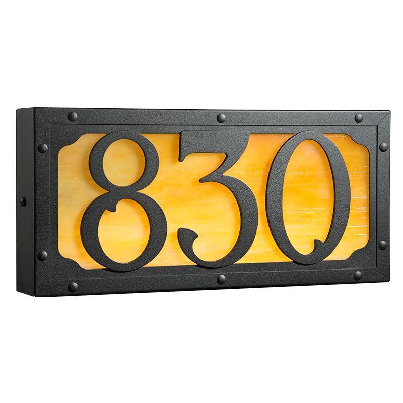 Solid Brass Lighted House Number Box- 1 to 3 Numbers – Modern Bungalow ...