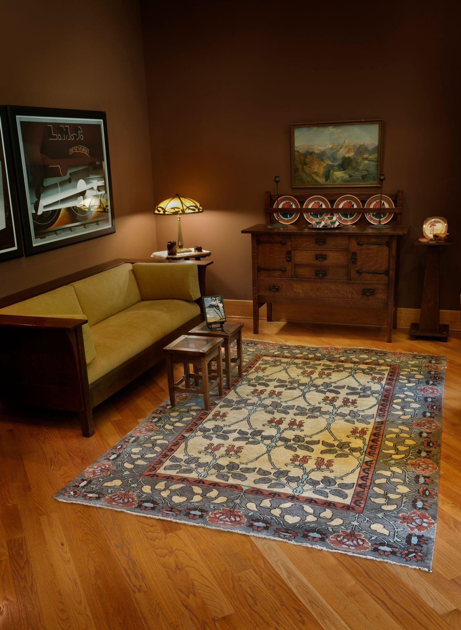 Essex Wool Rug PC-55A | Mission Style Grey Area Rug