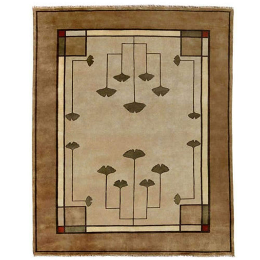 Ginkgo Beige Rug Persian Carpet 2x3 