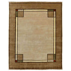 Ginkgo Border Beige Rug Persian Carpet 2x3