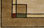 Ginkgo Border Beige Rug Persian Carpet