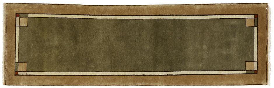 Ginkgo Border Green Rug Persian Carpet