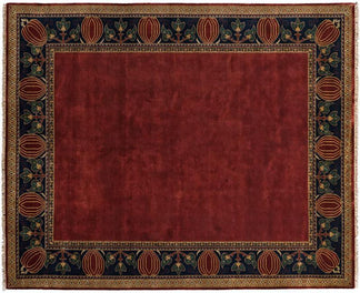 Oak Park Red Border Wool Rug PC-7C | Mission Style Wool Rug – Modern ...