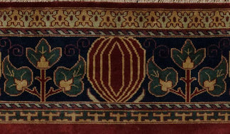 Oak Park Red Border Wool Rug PC-7C | Mission Style Wool Rug – Modern ...