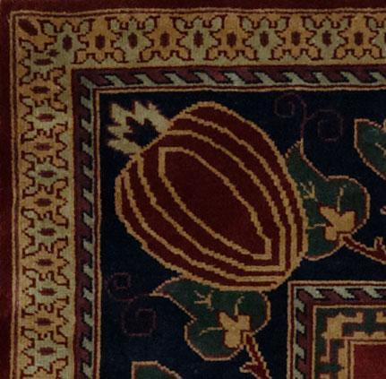 Oak Park Red Border Wool Rug PC-7C | Mission Style Wool Rug