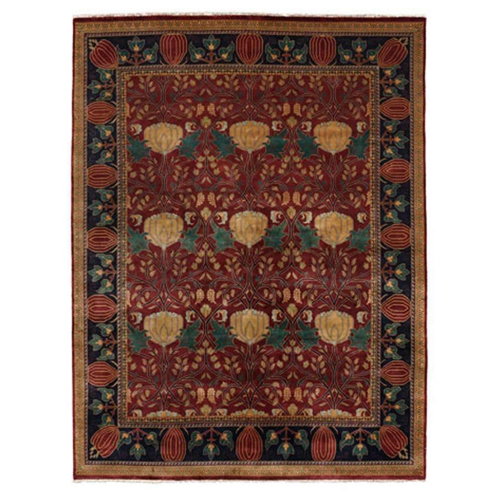 Oak Park Brick Wool Rug PC-7A | Craftsman Style Hand Knotted Carpet ...