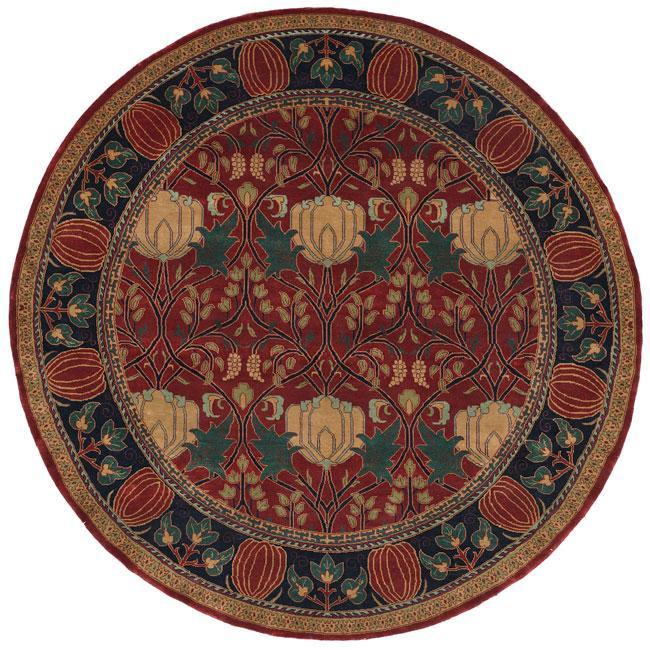 Oak Park Brick Wool Rug PC-7A | Craftsman Style Hand Knotted Carpet