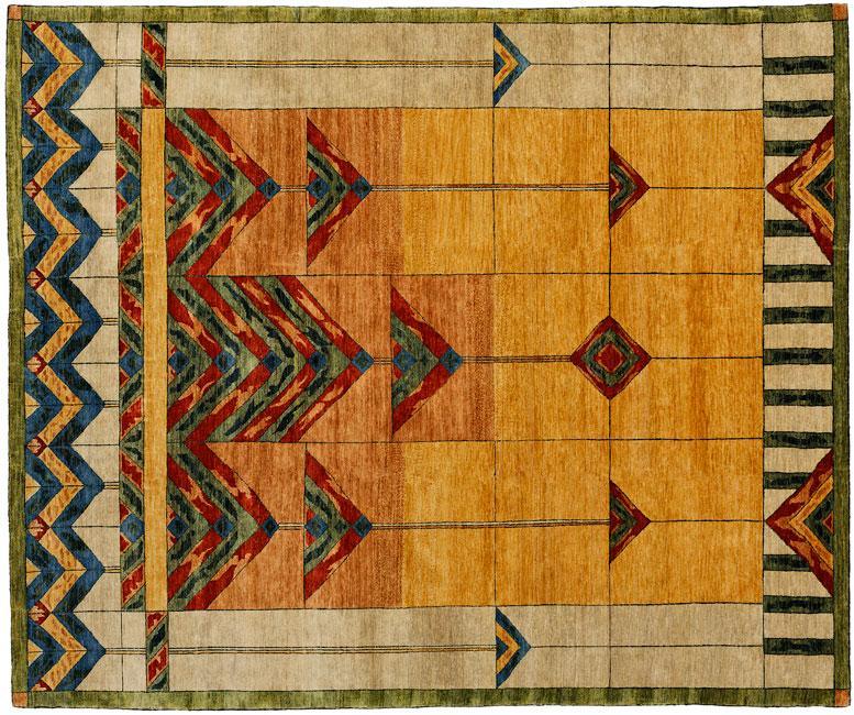 Stained Glass Gold Rug Persian Carpet
