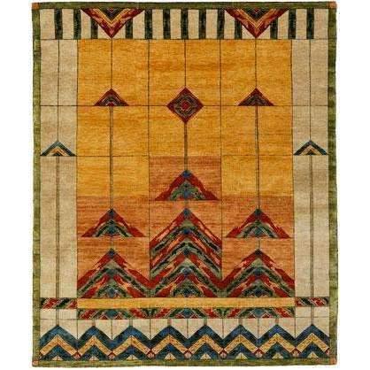 Stained Glass Gold Rug Persian Carpet