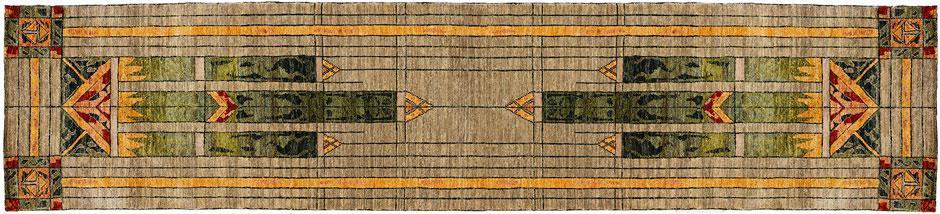 Stained Glass Green Rug Persian Carpet