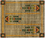 Stained Glass Green Rug Persian Carpet